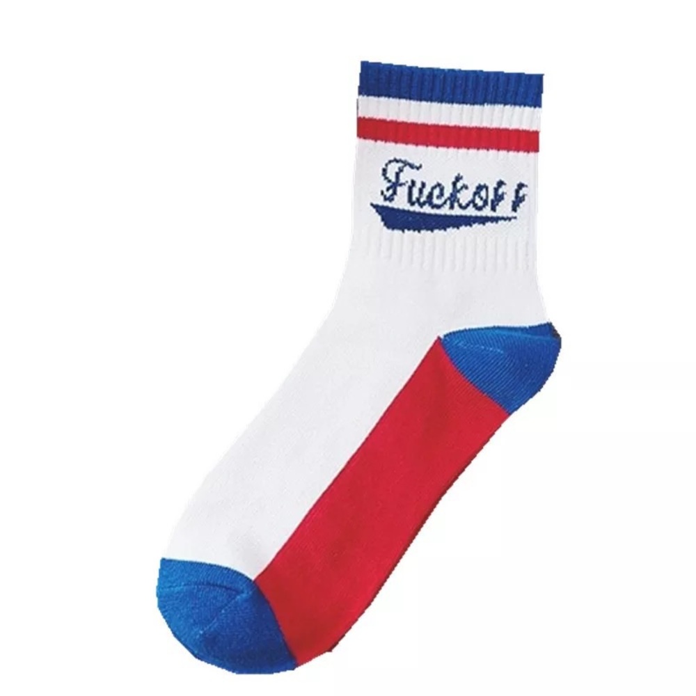 NWT white blue unisex f. o. Tennis socks
